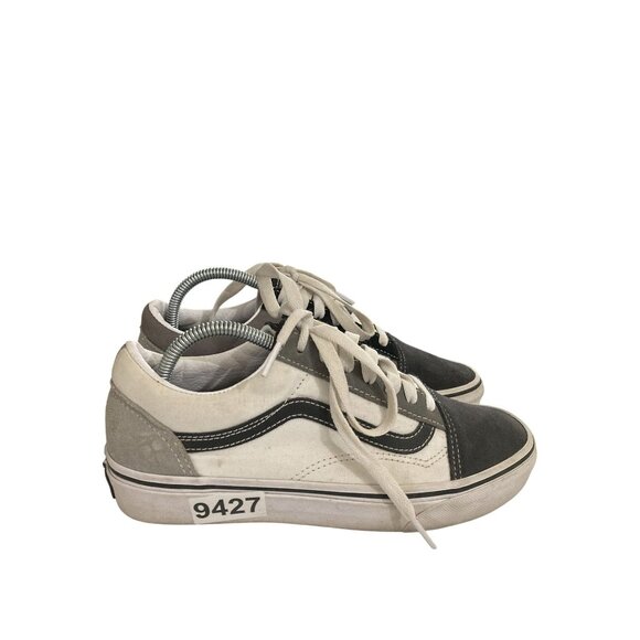 Vans Old Skool Unisex sz Women 7 Men 5.5 Black White Canvas Skate Sneakers Shoes - Picture 5 of 8